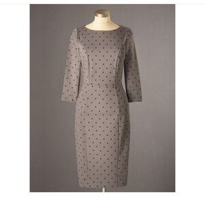 Boden fitted polka dot midi dress size 6L